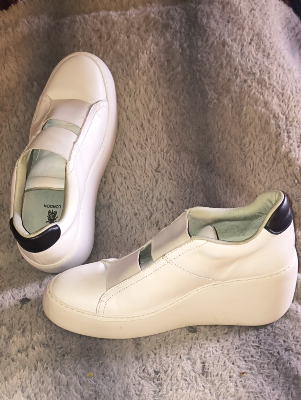 Fly London White Slip-On Platform Sneakers Size 6